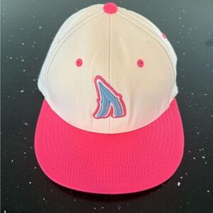 Pink and White Baseball Cap